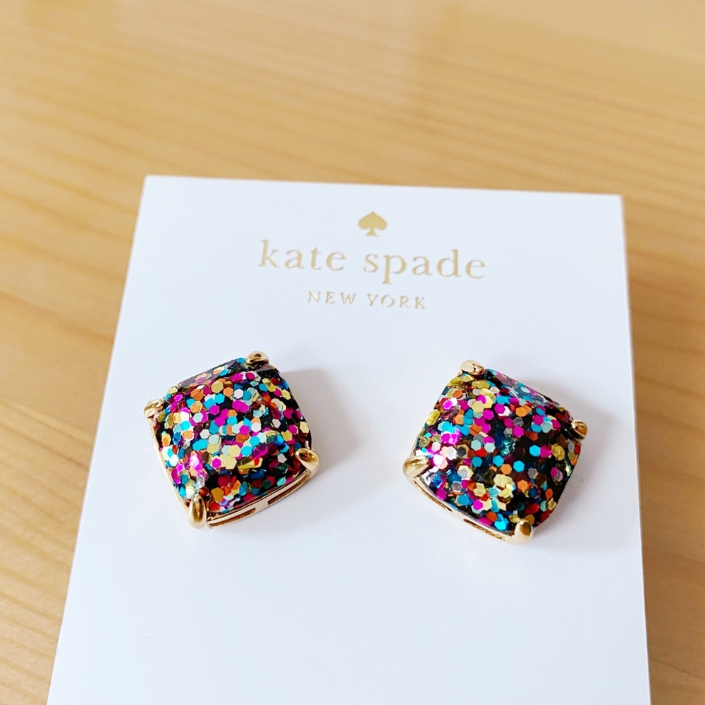 Kate Spade New York Glitter Square Stud Earrings in Multicolor